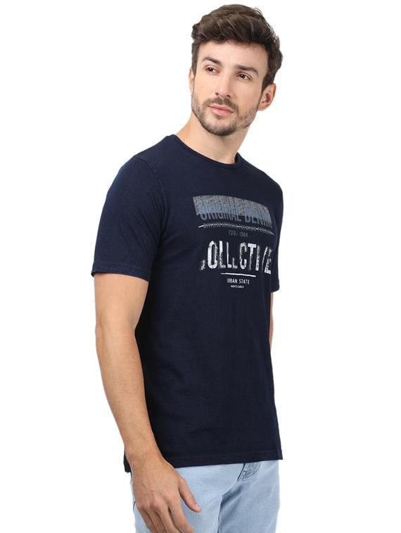 navy blue printed t-shirt - 17617574 - Zoom Image - 2