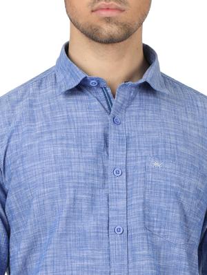 blue solid casual shirt - 17617584 - Standard Image - 5