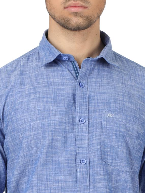 blue solid casual shirt - 17617584 - Zoom Image - 5