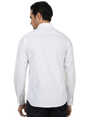 white solid casual shirt - 17617585 - Standard Image - 3