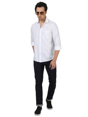 white solid casual shirt - 17617585 - Standard Image - 4