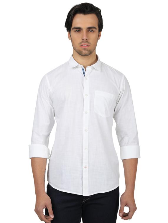 white solid casual shirt - 17617585 - Zoom Image - 1