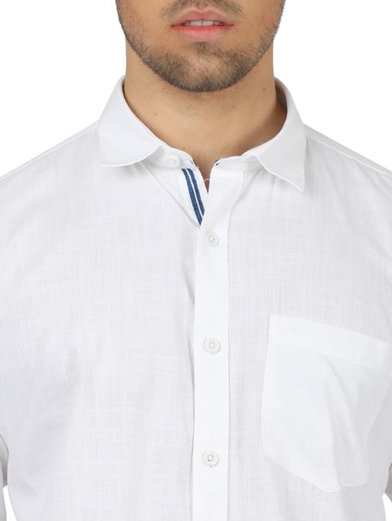 white solid casual shirt - 17617585 - Zoom Image - 5