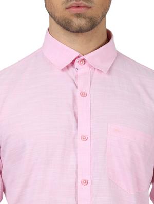 pink solid casual shirt - 17617586 - Standard Image - 5