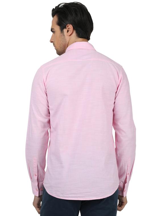 pink solid casual shirt - 17617586 - Zoom Image - 3