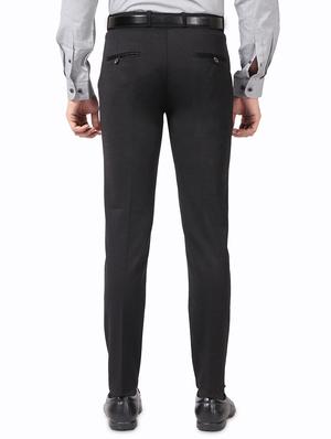 black solid flat front formal trouser - 17617653 - Standard Image - 3
