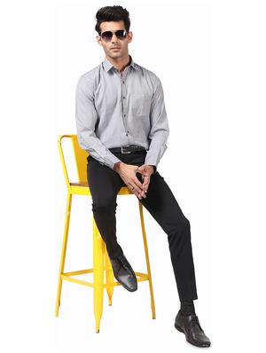 black solid flat front formal trouser - 17617653 - Standard Image - 4