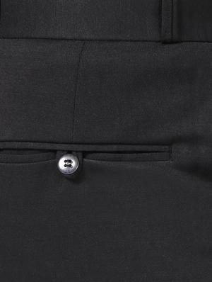 black solid flat front formal trouser - 17617653 - Standard Image - 5