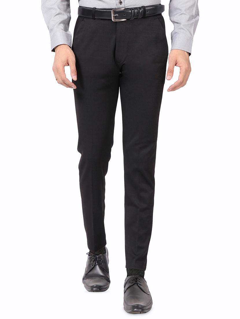 black solid flat front formal trouser - 17617653 - Zoom Image - 1