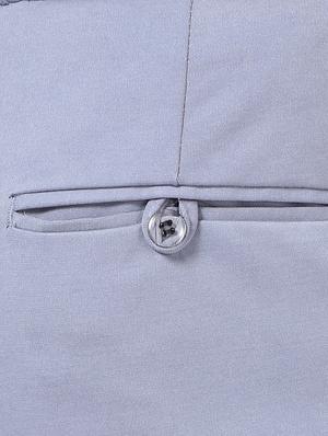 light blue solid flat front formal trouser - 17617654 - Standard Image - 5