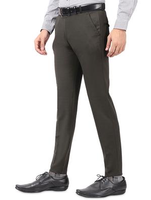 green textured flat front formal trouser - 17617656 - Standard Image - 2