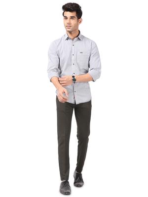 green textured flat front formal trouser - 17617656 - Standard Image - 4