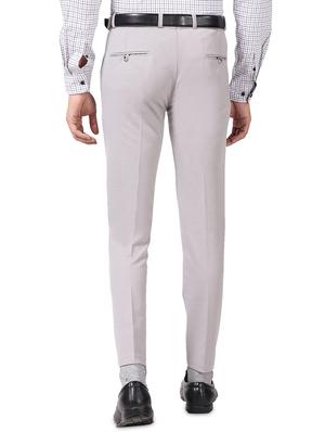 grey solid flat front formal trouser - 17617657 - Standard Image - 3