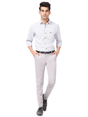 grey solid flat front formal trouser - 17617657 - Standard Image - 4