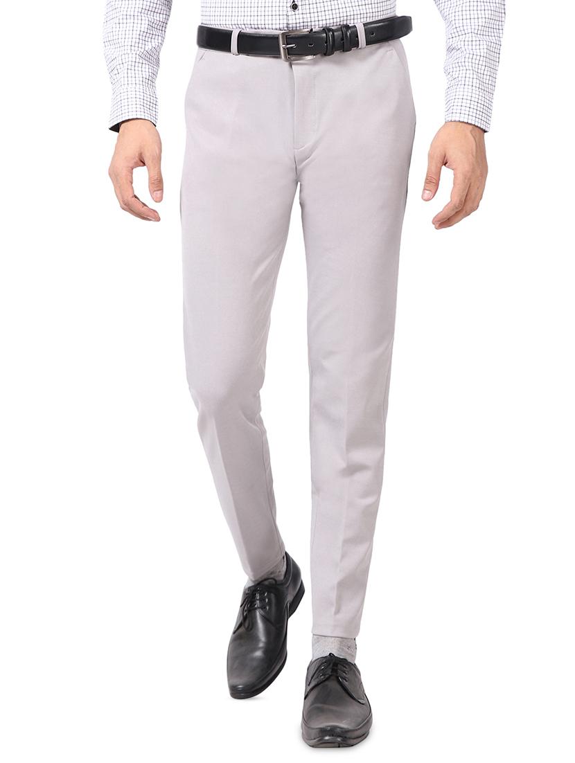 grey solid flat front formal trouser - 17617657 - Zoom Image - 1