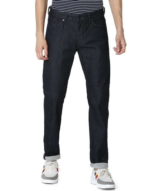 dark blue plain denim jeans - 17617681 - Standard Image - 1
