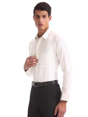 cream self design formal shirt - 17617723 - Standard Image - 2