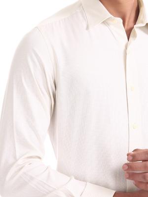 cream self design formal shirt - 17617723 - Standard Image - 5