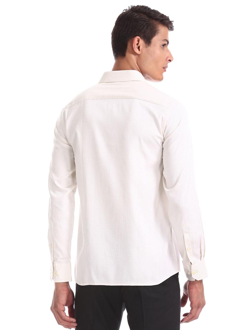 cream self design formal shirt - 17617723 - Zoom Image - 3