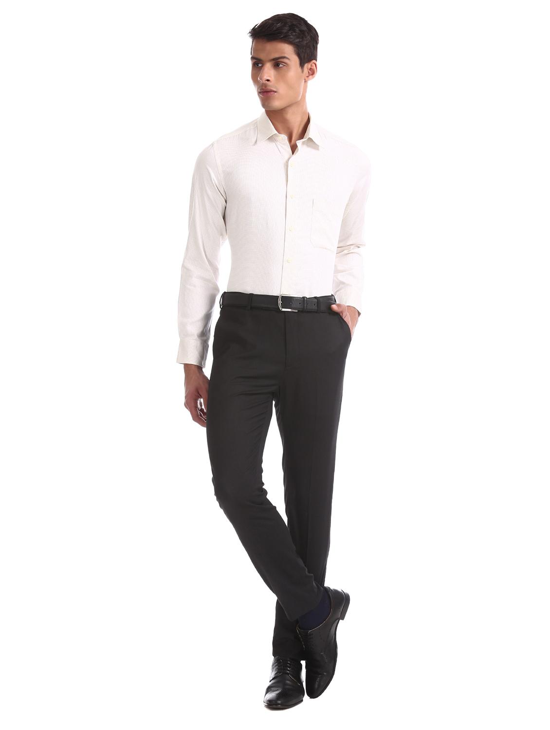 cream self design formal shirt - 17617723 - Zoom Image - 4