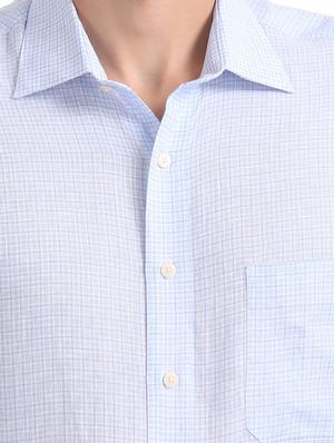light blue checkered formal shirt - 17617727 - Standard Image - 5