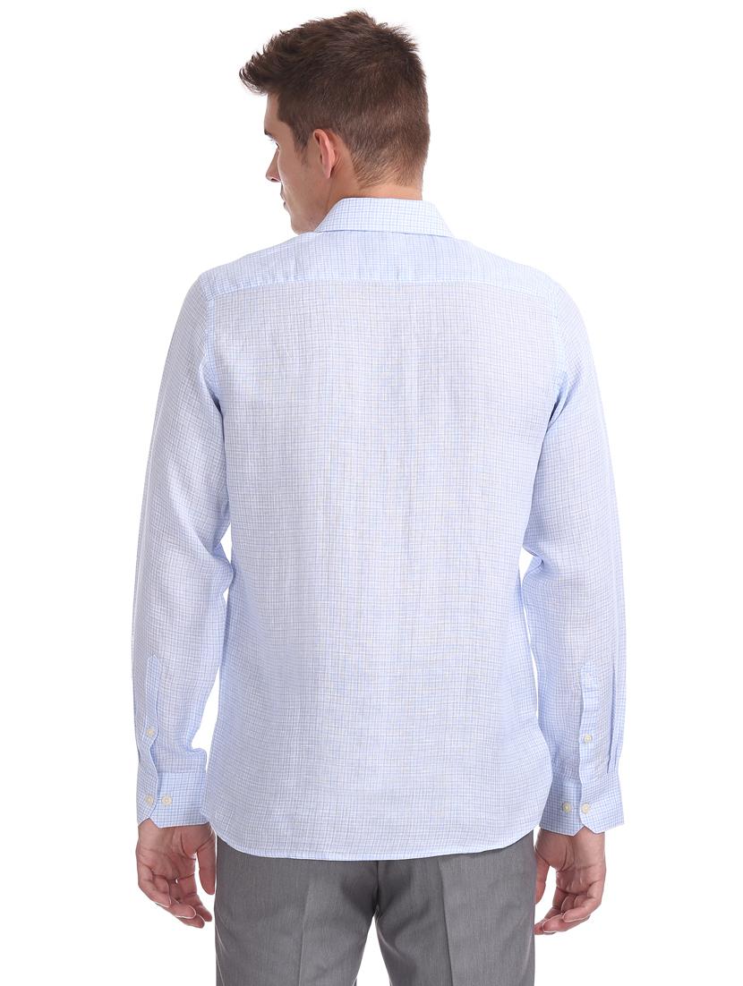 light blue checkered formal shirt - 17617727 - Zoom Image - 3