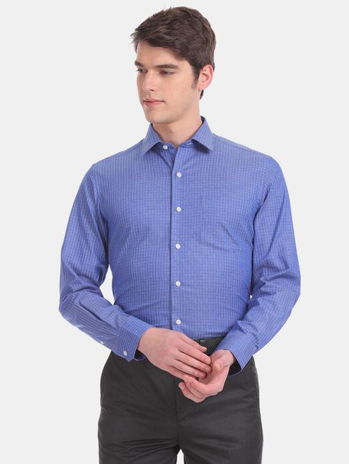 blue checkered formal shirt - 17617731 - Standard Image - 1