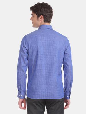 blue checkered formal shirt - 17617731 - Standard Image - 3