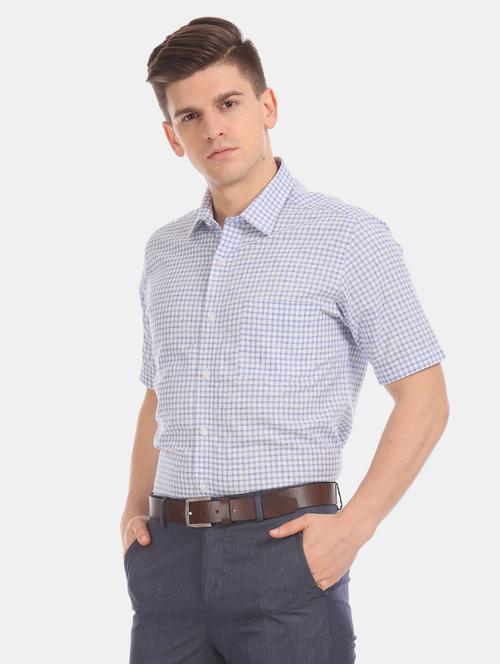 blue checkered formal shirt - 17617733 - Standard Image - 1