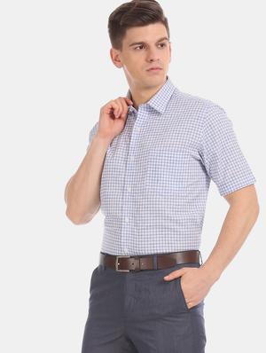 blue checkered formal shirt - 17617733 - Standard Image - 2
