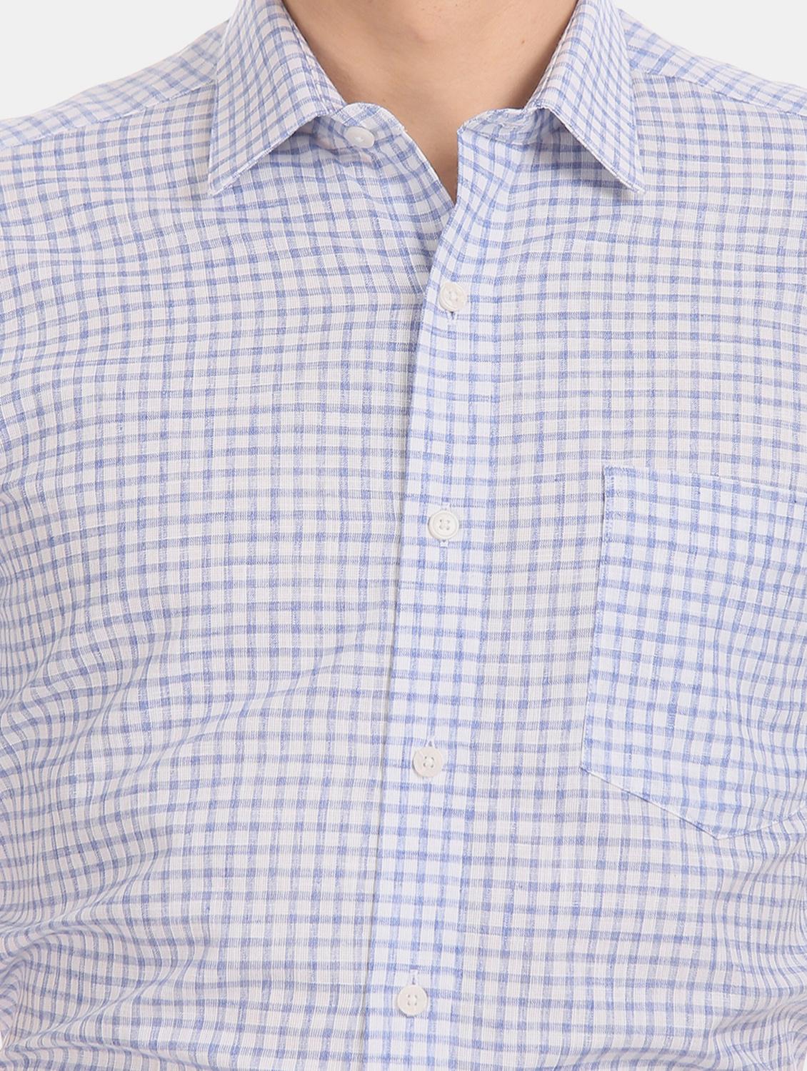 blue checkered formal shirt - 17617733 - Zoom Image - 5