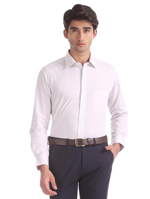 white self design formal shirt - 17617736 - Standard Image - 1