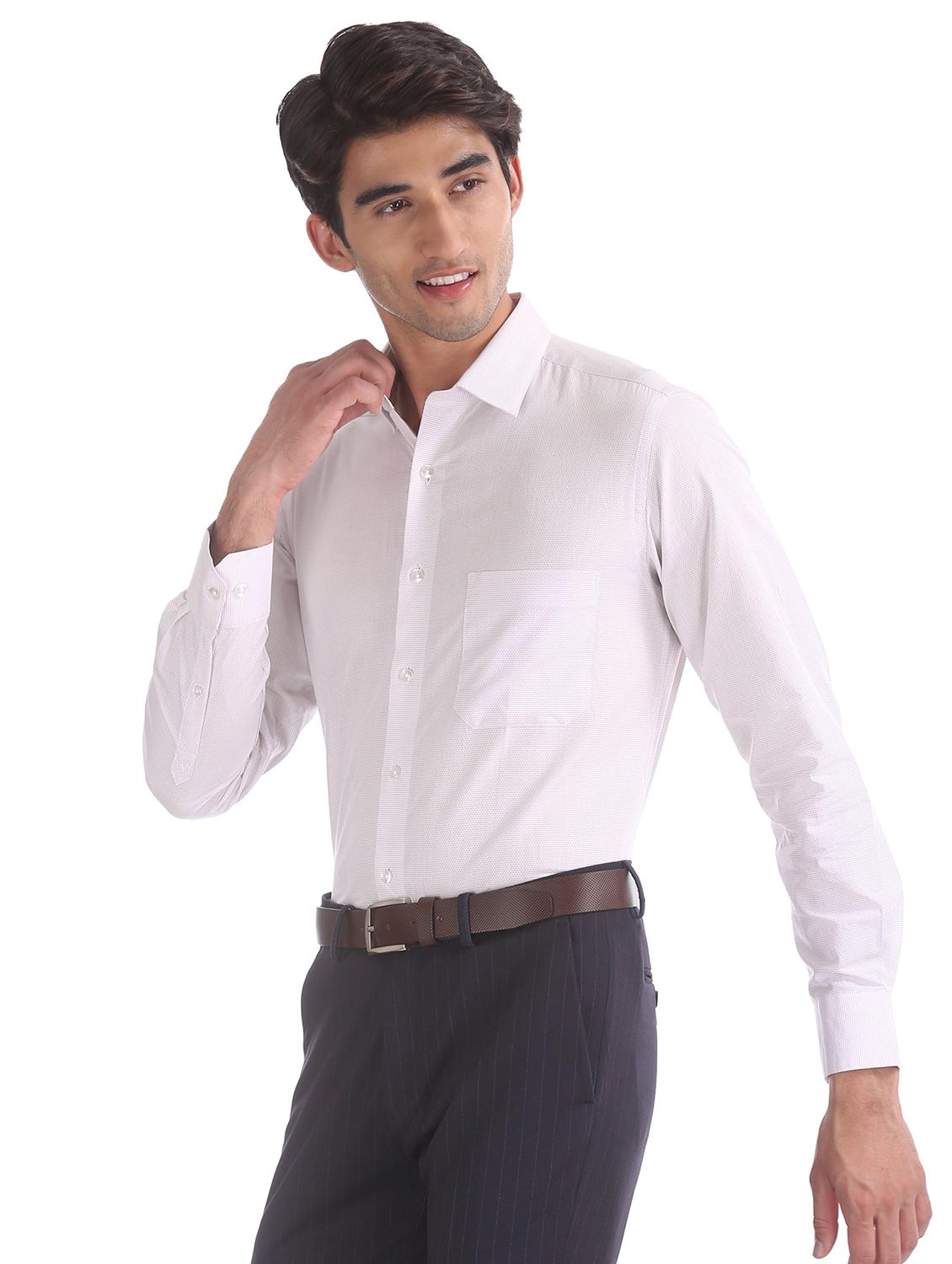 white self design formal shirt - 17617736 - Zoom Image - 2
