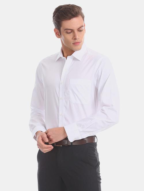 white solid formal shirt - 17617737 - Standard Image - 1