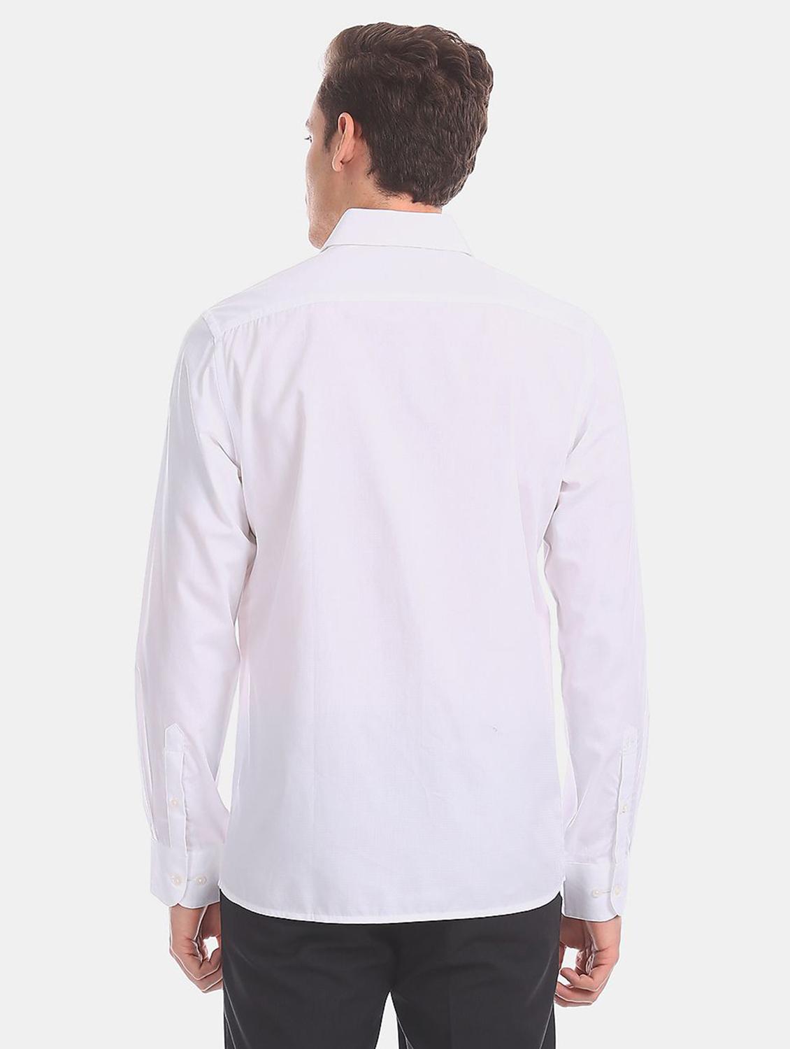 white solid formal shirt - 17617737 - Zoom Image - 3