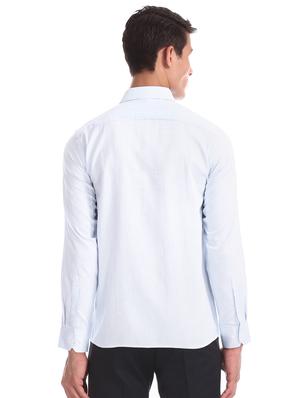 blue self design formal shirt - 17617749 - Standard Image - 3