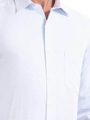 blue self design formal shirt - 17617749 - Standard Image - 5