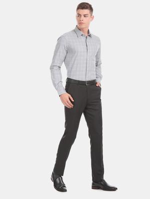 grey checkered formal shirt - 17617797 - Standard Image - 4