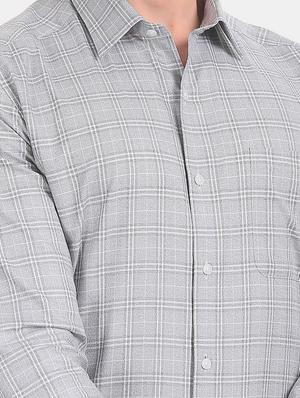 grey checkered formal shirt - 17617797 - Standard Image - 5