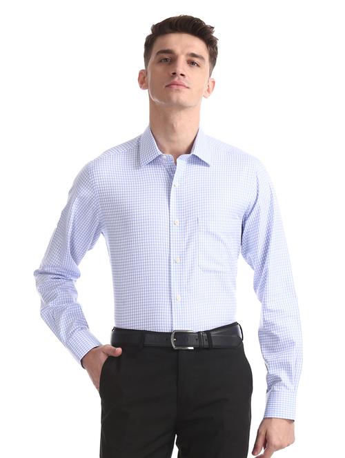 blue checkered formal shirt - 17617814 - Standard Image - 1