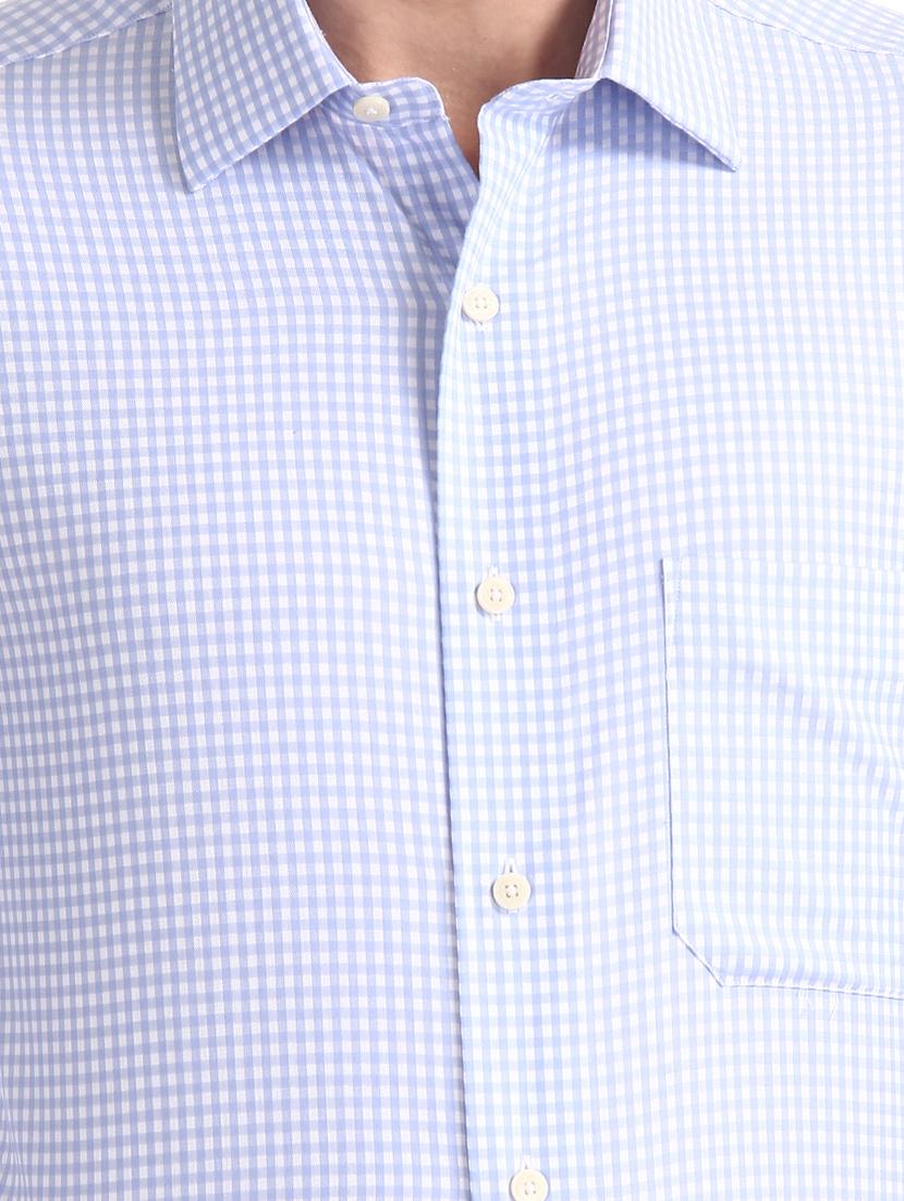 blue checkered formal shirt - 17617814 - Zoom Image - 5