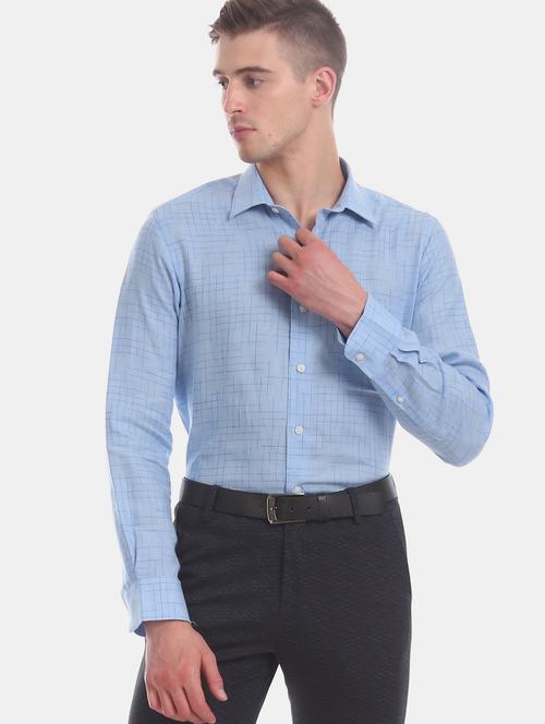 blue checkered formal shirt - 17617832 - Standard Image - 1