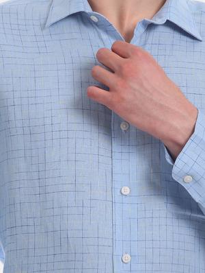 blue checkered formal shirt - 17617832 - Standard Image - 5