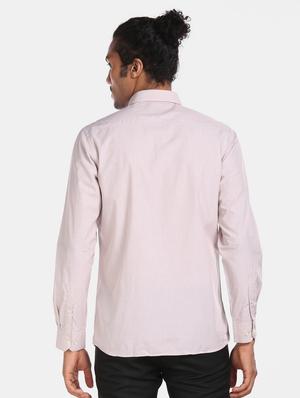 beige solid formal shirt - 17617845 - Standard Image - 3