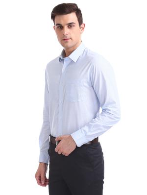 blue printed formal shirt - 17617847 - Standard Image - 2