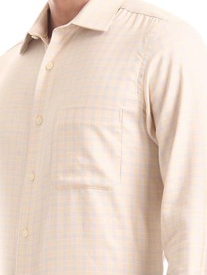 beige checkered formal shirt - 17617849 - Standard Image - 5