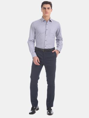 grey self design formal shirt - 17617858 - Standard Image - 4