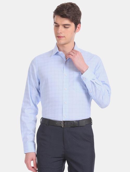 blue checkered formal shirt - 17617860 - Standard Image - 1