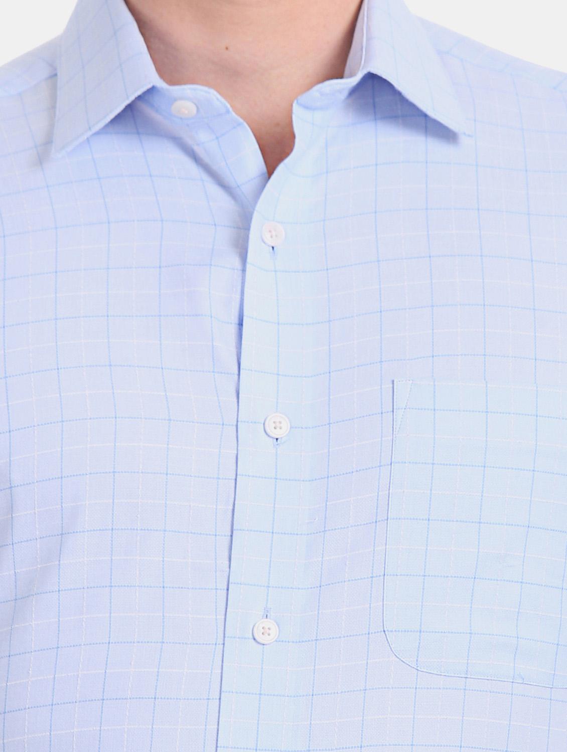 blue checkered formal shirt - 17617860 - Zoom Image - 5