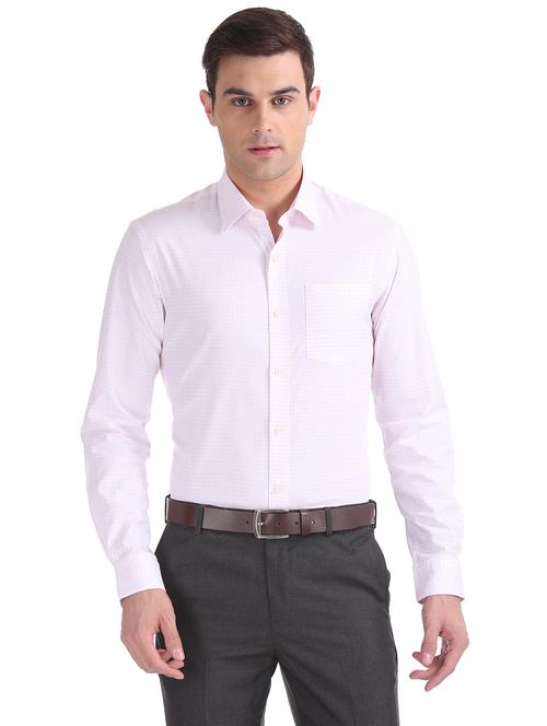 pink checkered formal shirt - 17617872 - Standard Image - 1